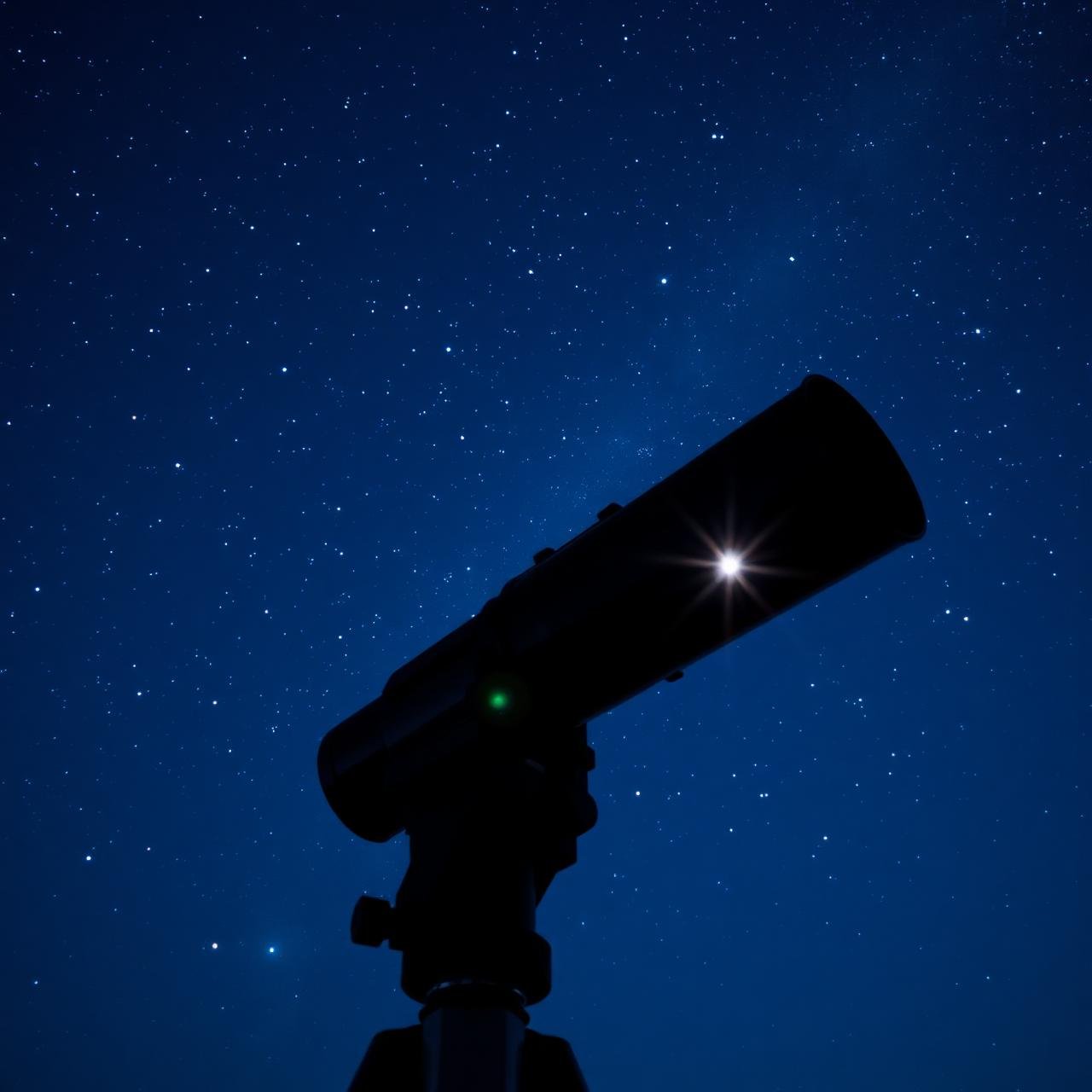 Telescope observing the night sky